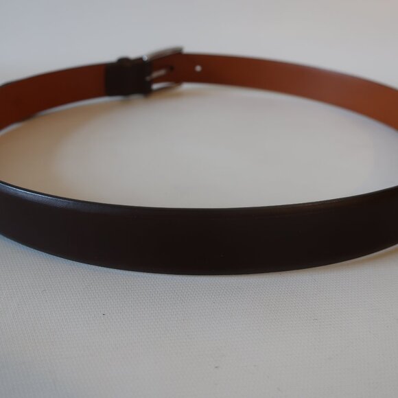 Mens Polo Ralph Lauren Dark Brown Brass Buckle 2110823-978 Leather Belt 36-90 * - Picture 5 of 11